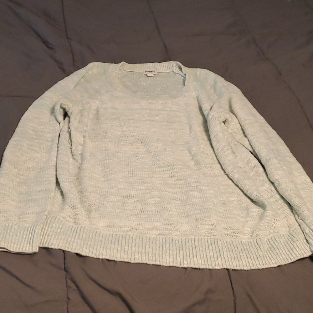 Mint and white tunic sweater from old navy